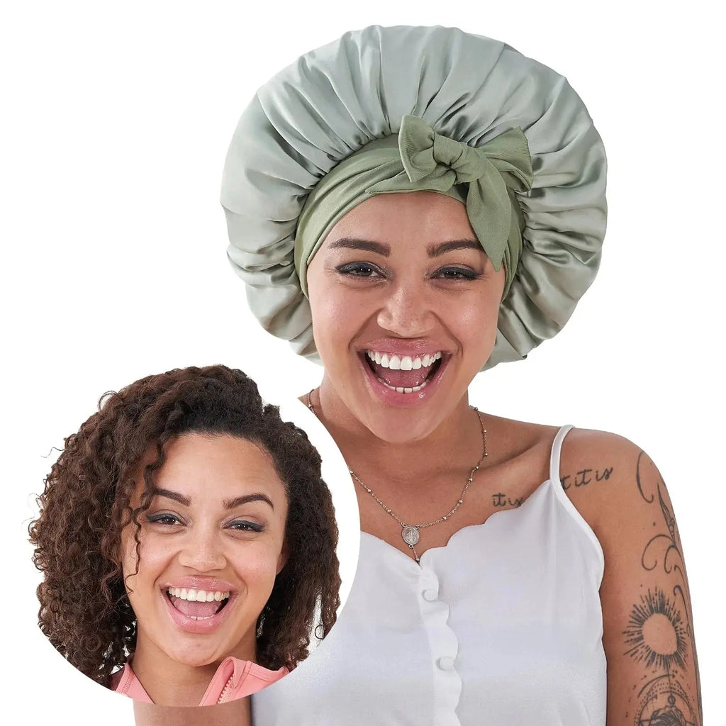 Premium Dual-Layer Hair Wrap with Adjustable Tie Band Anakha H. Nyx