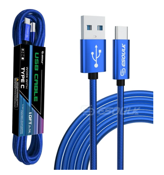 Esoulk Braided Type-C USB Cable (10 Feet)