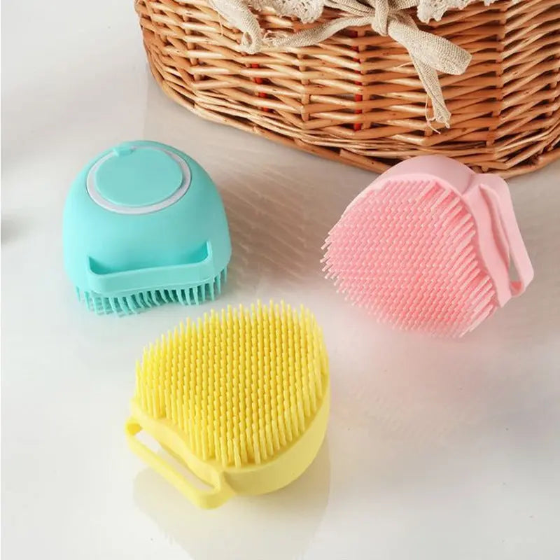 Ergonomic Silicone Pet Bath Brush &amp; Massage Grooming Scrubber Anakha H. Nyx