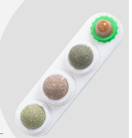 Total Feline Euphoria: The 4-Pack Rotational Catnip & Silvervine Wall Ball Set