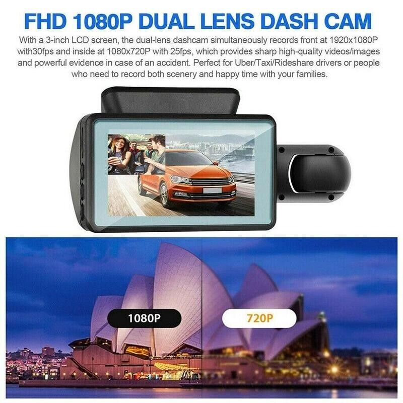 1080P Dual-Lens Car DVR Dash Cam
