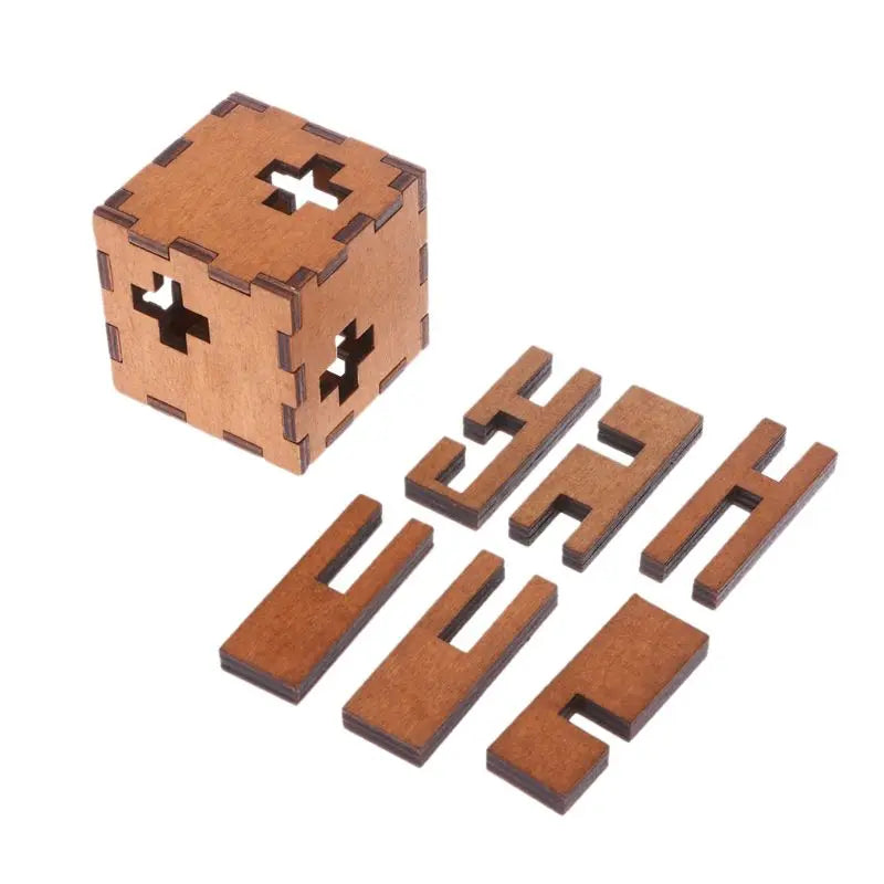 The Swiss Cube: Premium Wooden Kongming Lock Architectural Puzzle Anakha H. Nyx