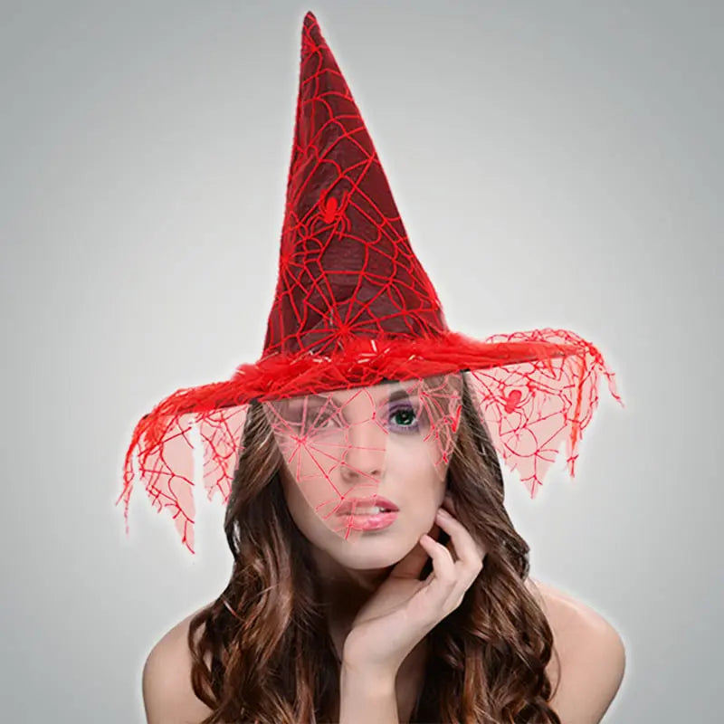 Deluxe Mesh Halloween Witch Hat | Dramatic Gothic Costume Prop Anakha H. Nyx