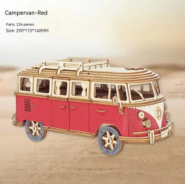 Wooden 3D Camper Red Anakha H. Nyx