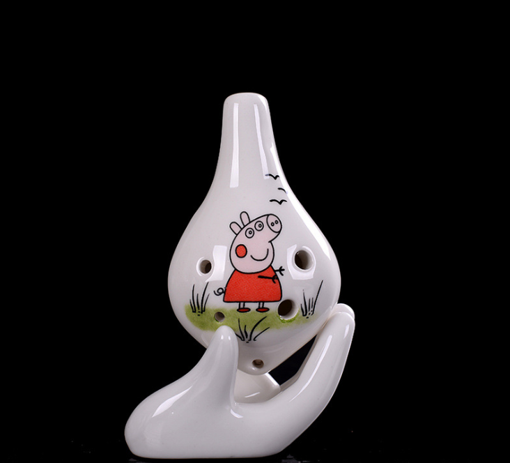 Playful Melodies: The Enchanting Ceramic Pig 6-Hole Ocarina