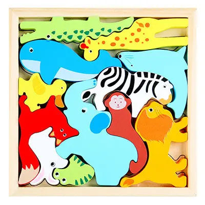 Early Learning Animals 3D Wood Puzzle Anakha H. Nyx