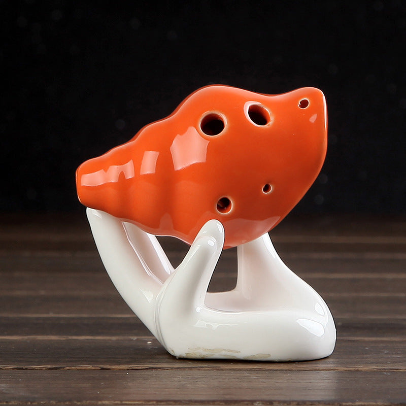 Oceanic Mysticism: The Handcrafted Conch Shell 6-Hole Pottery Ocarina