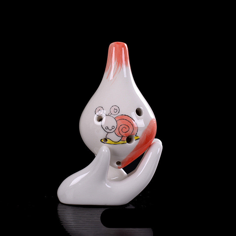 Playful Melodies: The Enchanting Ceramic Pig 6-Hole Ocarina