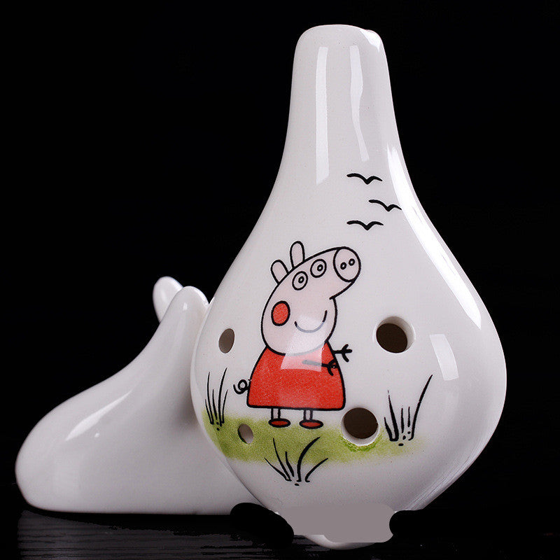Playful Melodies: The Enchanting Ceramic Pig 6-Hole Ocarina