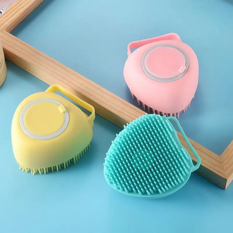 Ergonomic Silicone Pet Bath Brush &amp; Massage Grooming Scrubber Anakha H. Nyx