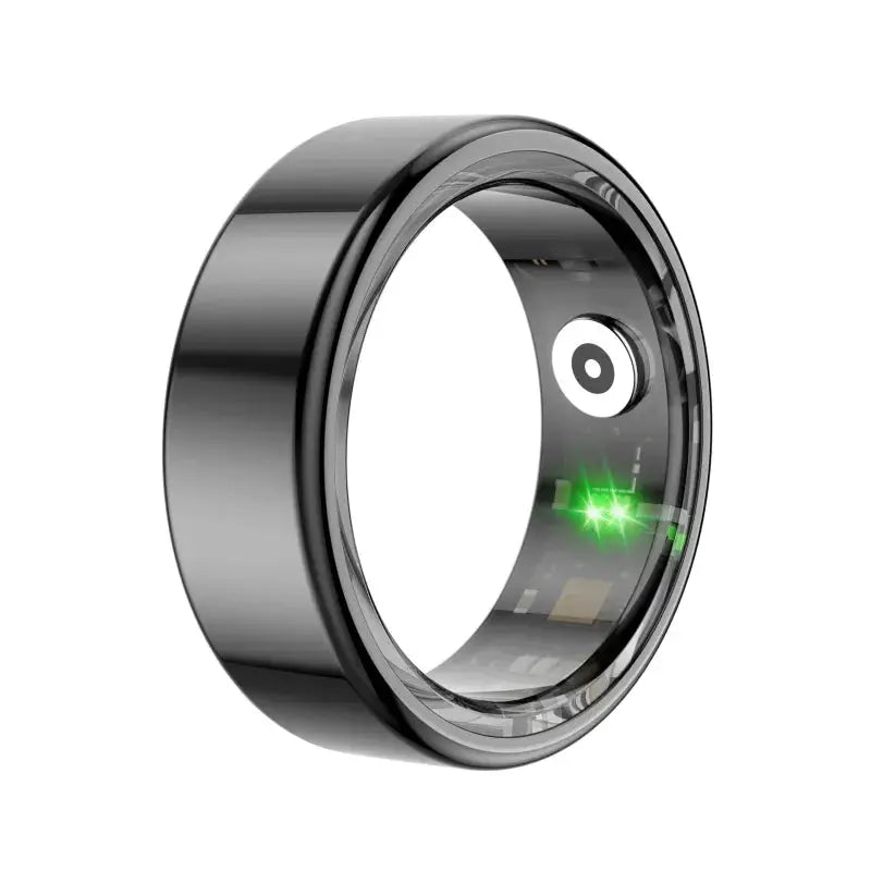 Smart Health Monitoring Ring for iOS &amp; Android – IP68 Waterproof Titanium-Style Biometric Ring with International Sizing Anakha H. Nyx