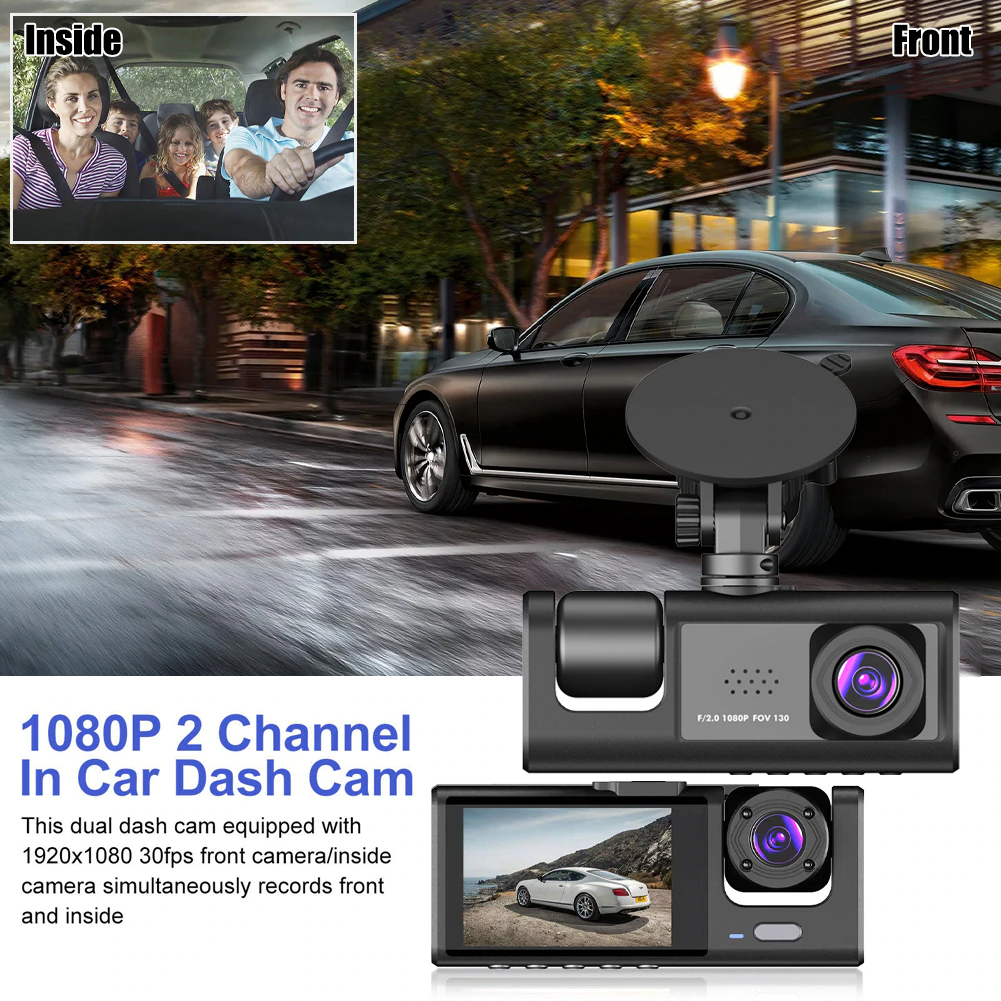Car Triple Lens Dash Cam HD 1080P