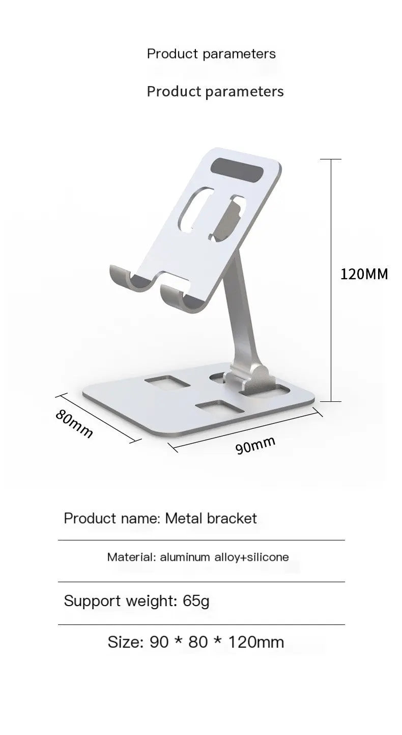 Foldable Phone Stand for Desk – Aluminum Alloy Holder (Fits 4.5cm to 11cm Devices) Anakha H. Nyx
