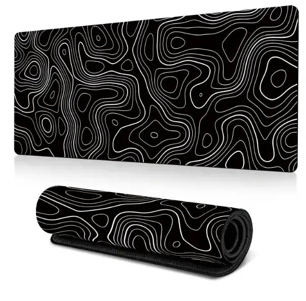 Abstract Topographic Contour Line Desk Mat (4 sizes) Anakha H. Nyx