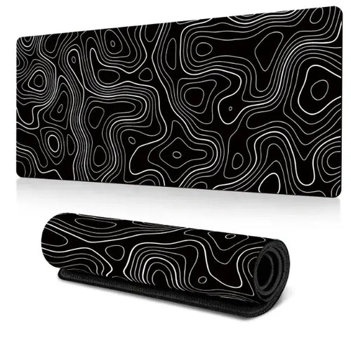Abstract Topographic Contour Line Desk Mat (4 sizes) Anakha H. Nyx