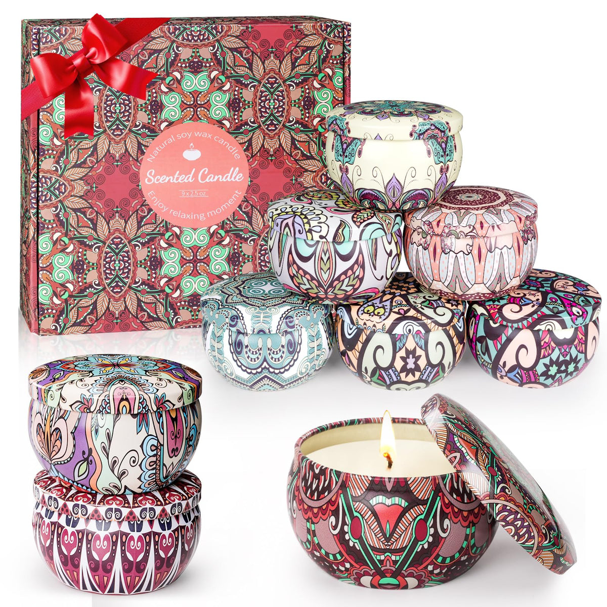 Aromatherapy Scented Candles Vault (9-Piece Set)