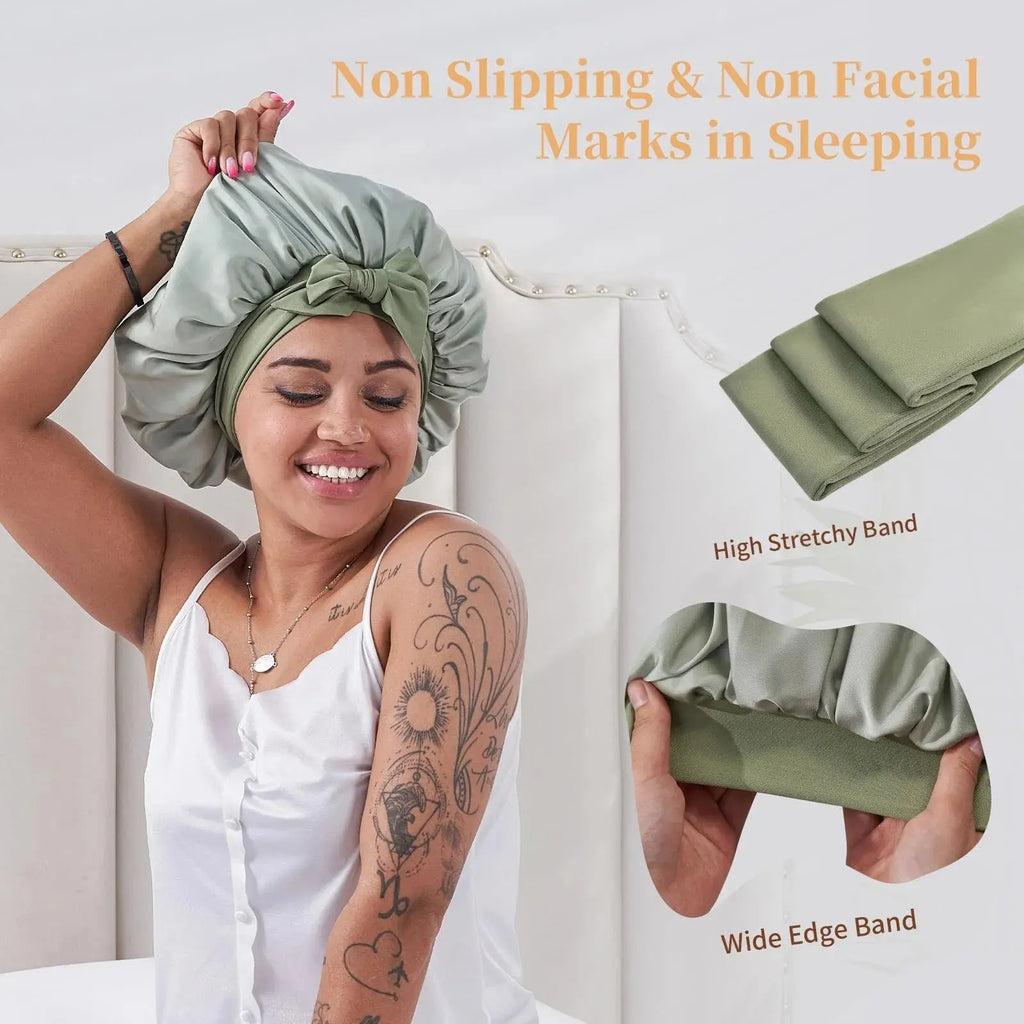 Premium Dual-Layer Hair Wrap with Adjustable Tie Band Anakha H. Nyx