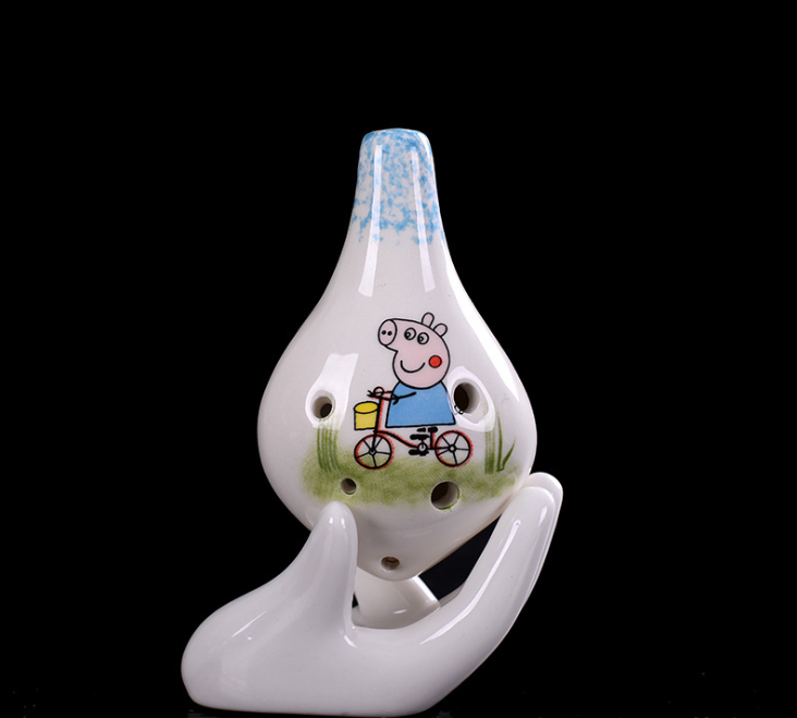 Playful Melodies: The Enchanting Ceramic Pig 6-Hole Ocarina