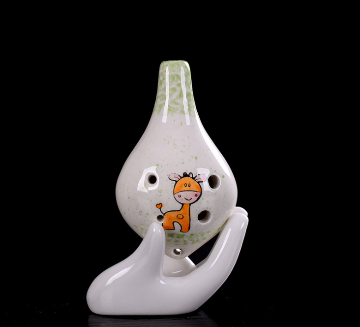 Playful Melodies: The Enchanting Ceramic Pig 6-Hole Ocarina