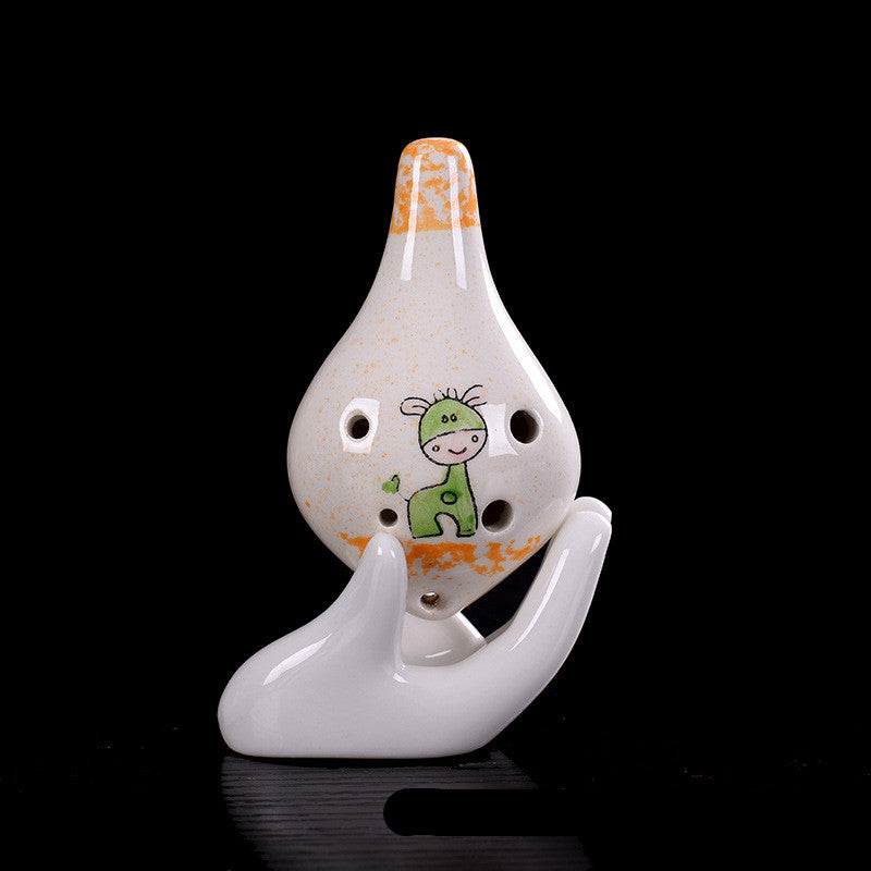 Playful Melodies: The Enchanting Ceramic Pig 6-Hole Ocarina