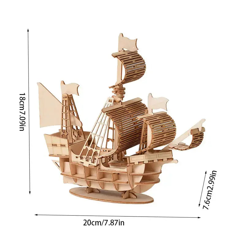 3D Wooden Sailboat Puzzle Anakha H. Nyx