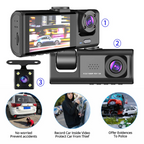 Car Triple Lens Dash Cam HD 1080P
