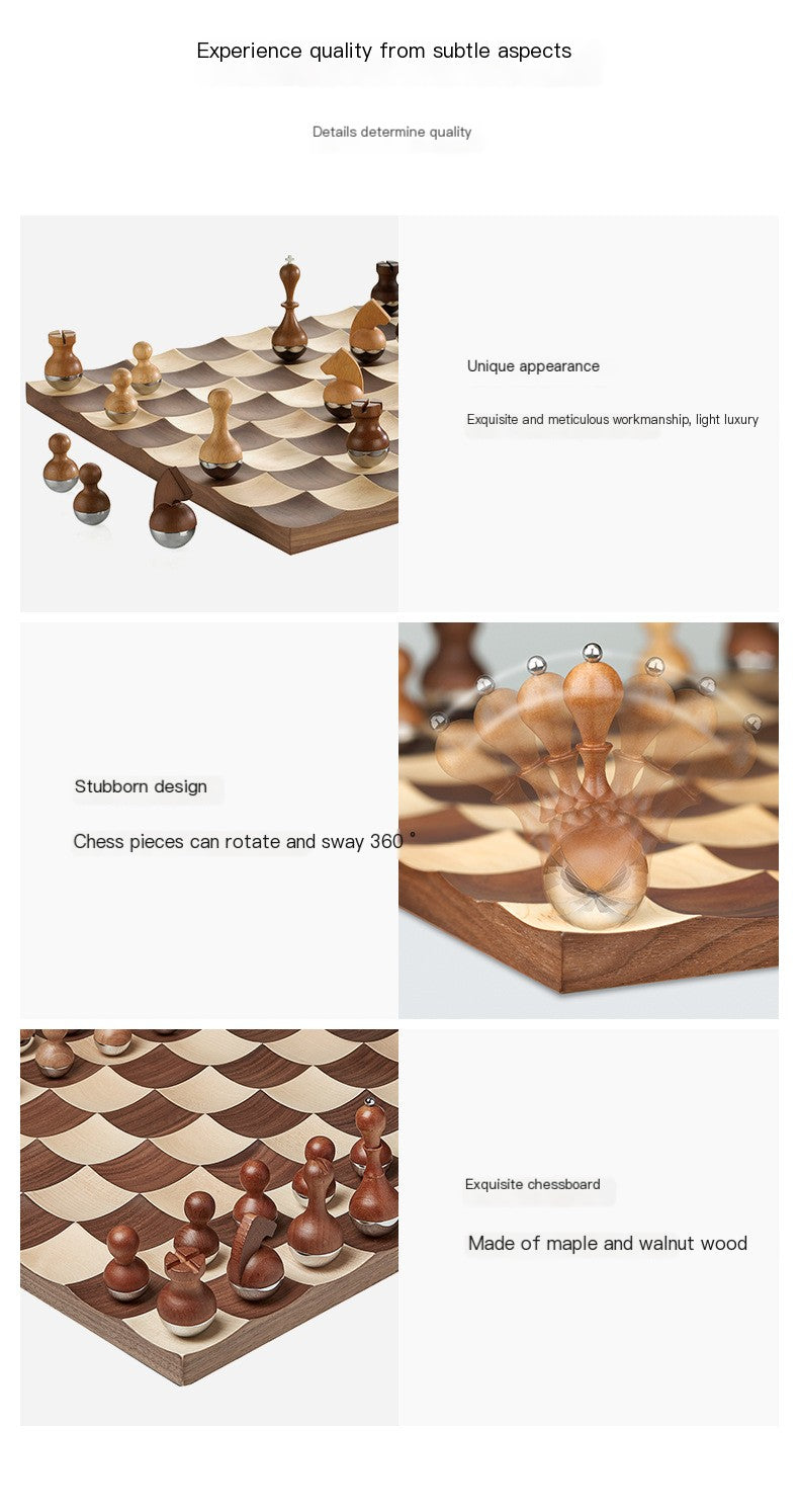 High-End Wooden Creative Chess Set for Home Decor