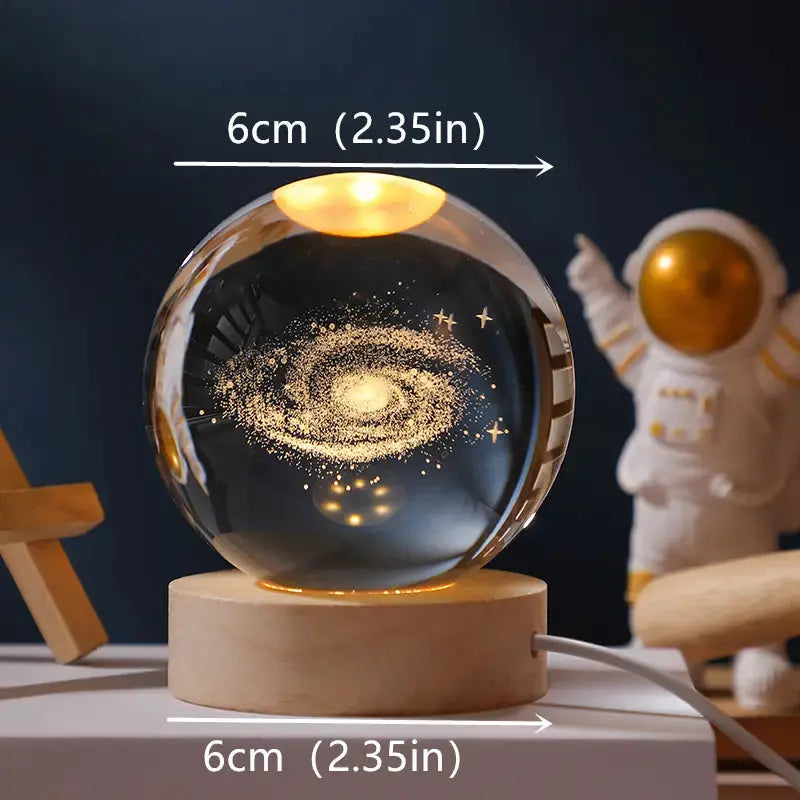 3D Laser-Engraved Cosmic Crystal Ball | Glowing Lunar & Solar System Desk Lamp Anakha H. Nyx
