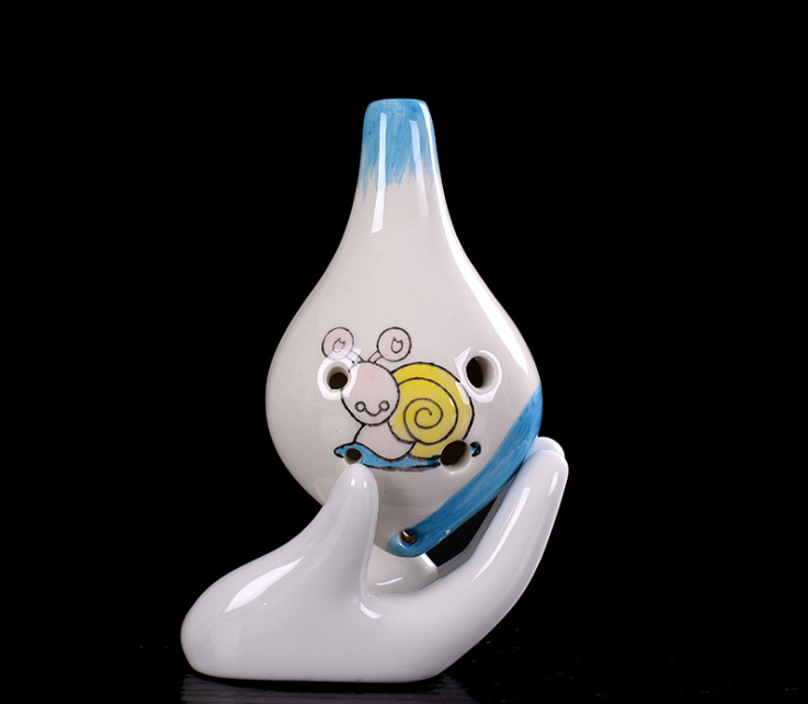 Playful Melodies: The Enchanting Ceramic Pig 6-Hole Ocarina