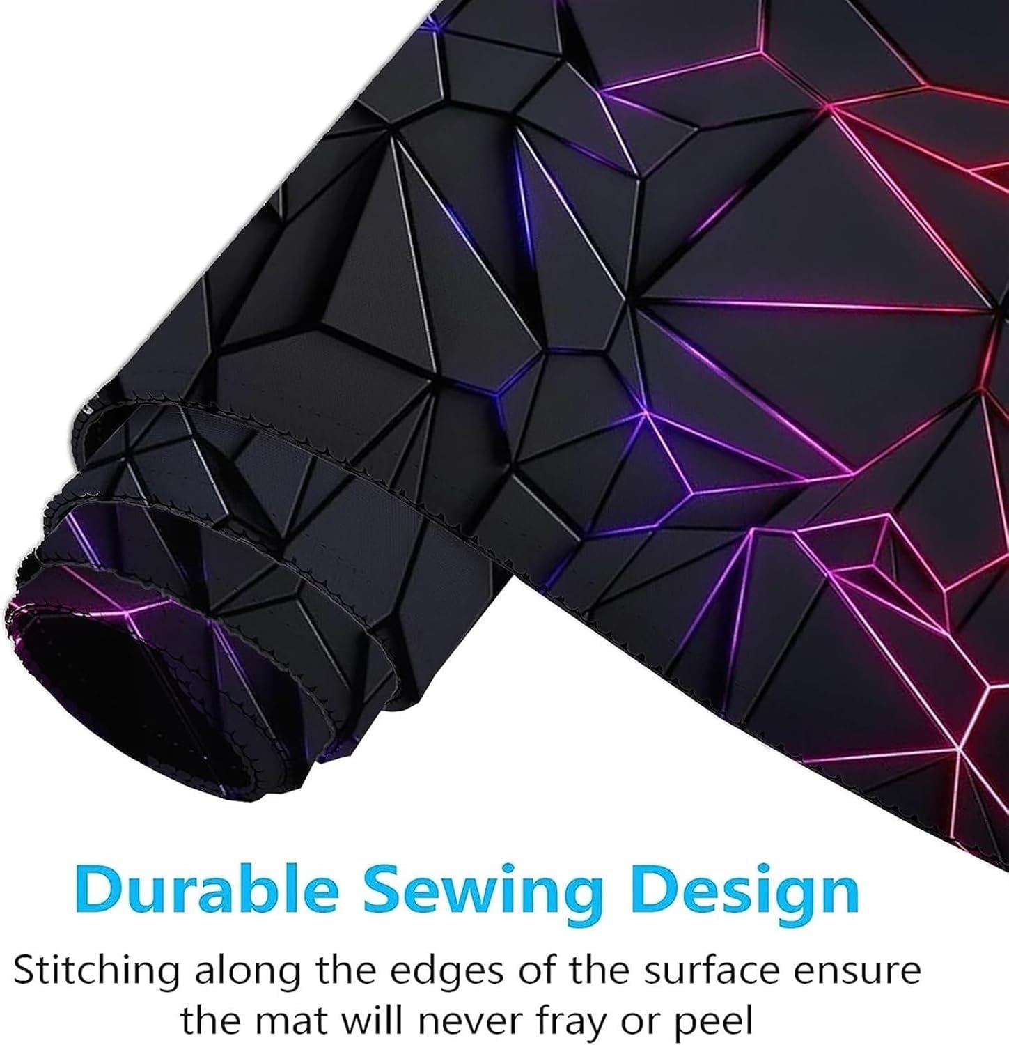 Cyberpunk Neon Polygon Extended Gaming Mouse Pad