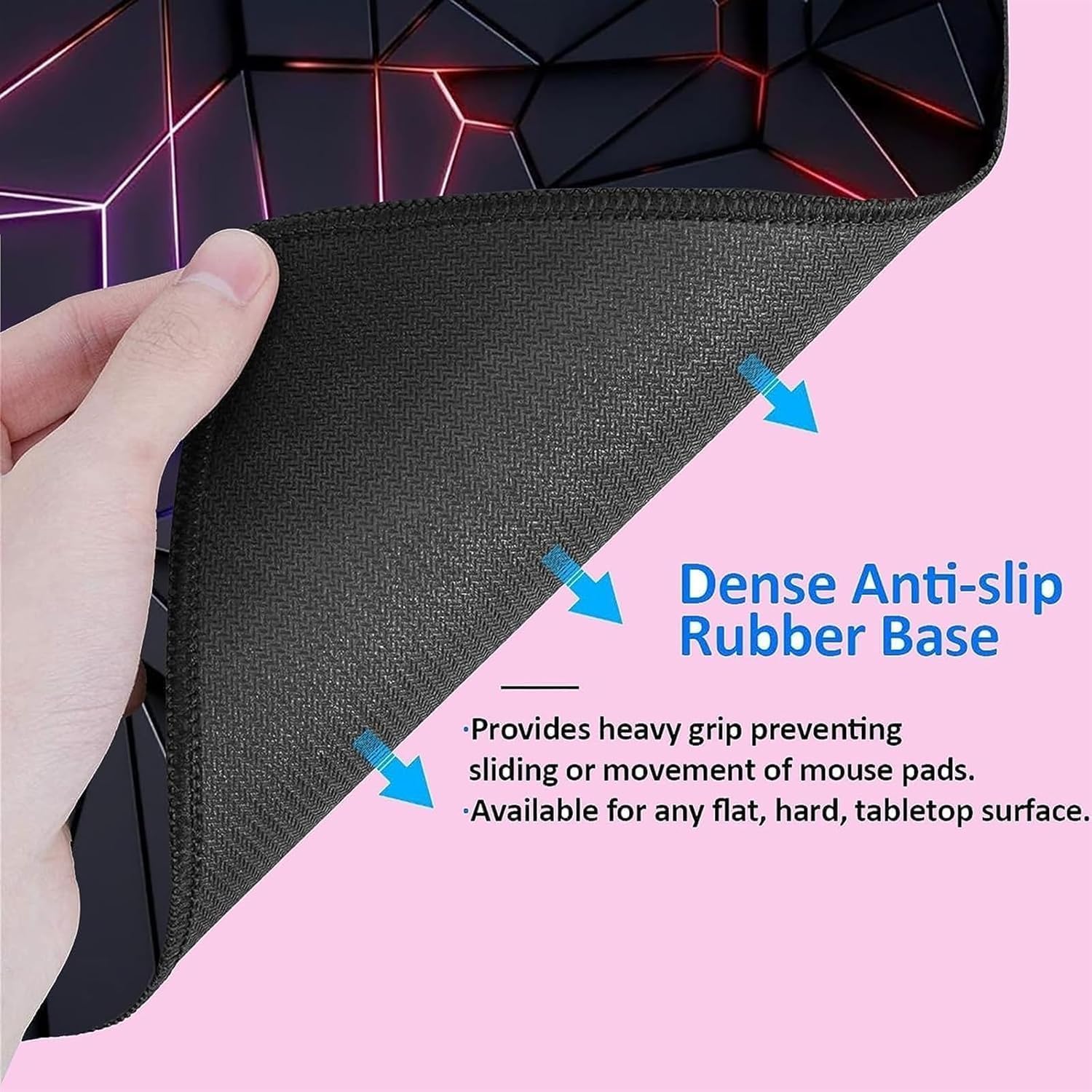 Cyberpunk Neon Polygon Extended Gaming Mouse Pad
