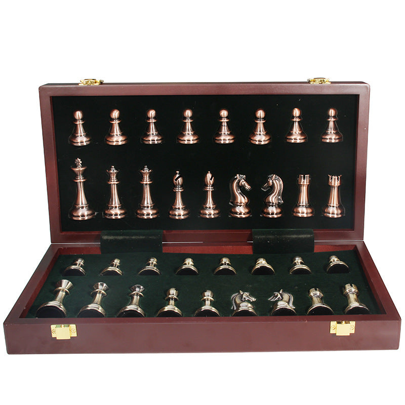 Premium Metal Bronze & Copper Competition Chess Set