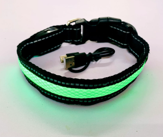 Illuminate the Dark: The Aegis Premium Reflective LED Luminous Dog Collar