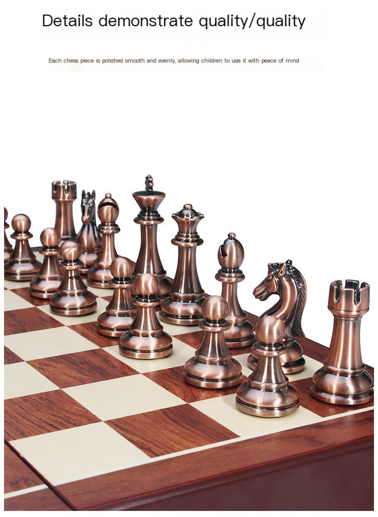 Premium Metal Bronze & Copper Competition Chess Set