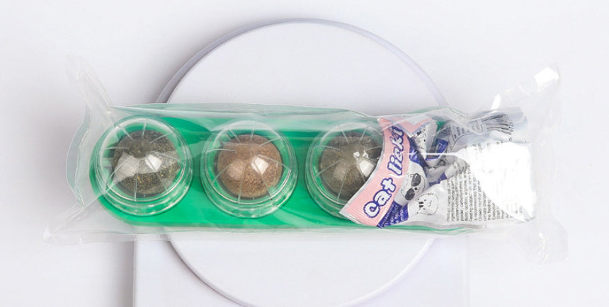 Total Feline Euphoria: The 4-Pack Rotational Catnip & Silvervine Wall Ball Set
