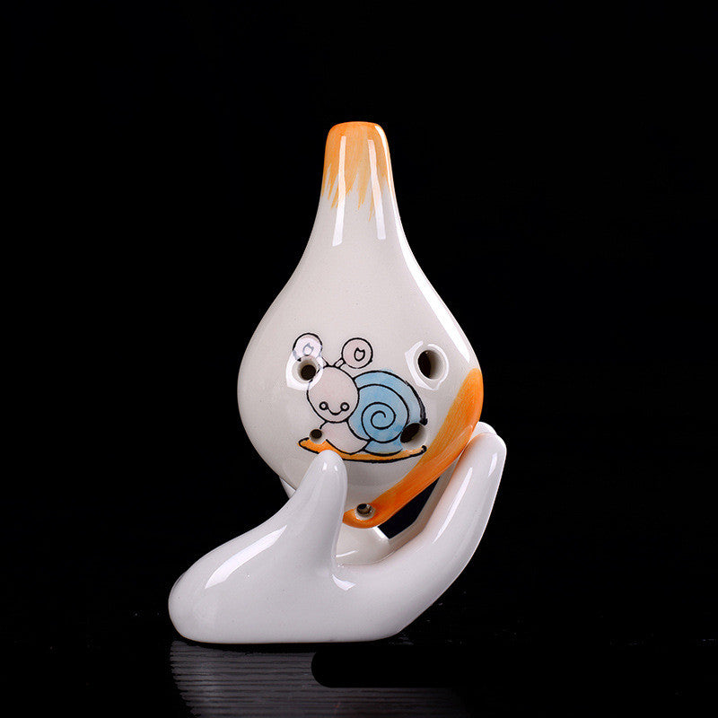 Playful Melodies: The Enchanting Ceramic Pig 6-Hole Ocarina