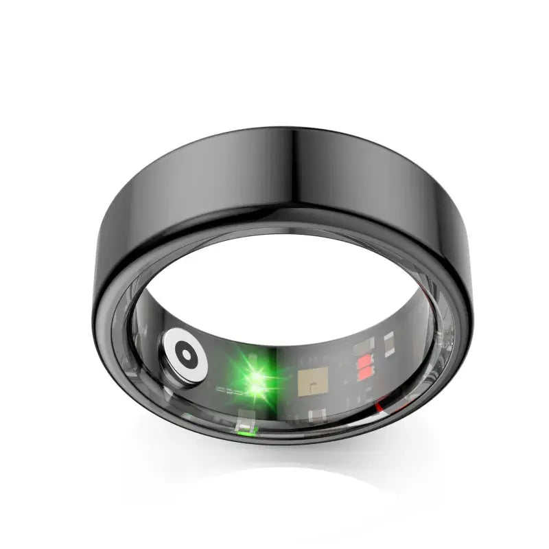 Smart Health Monitoring Ring for iOS &amp; Android – IP68 Waterproof Titanium-Style Biometric Ring with International Sizing Anakha H. Nyx