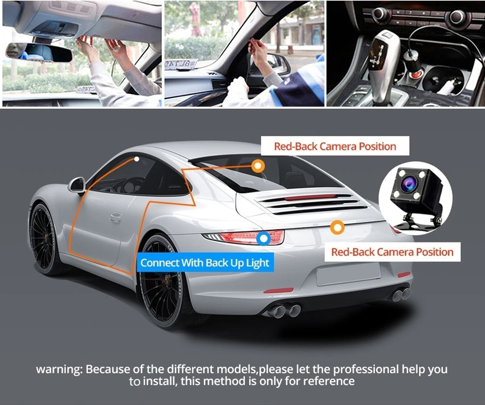 Car Triple Lens Dash Cam HD 1080P