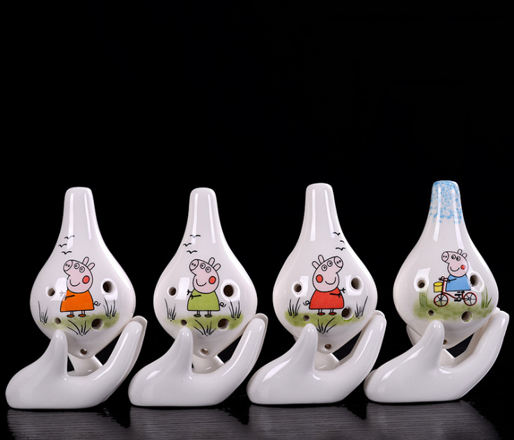Playful Melodies: The Enchanting Ceramic Pig 6-Hole Ocarina