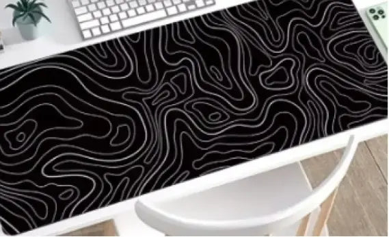 Abstract Topographic Contour Line Desk Mat (4 sizes) Anakha H. Nyx