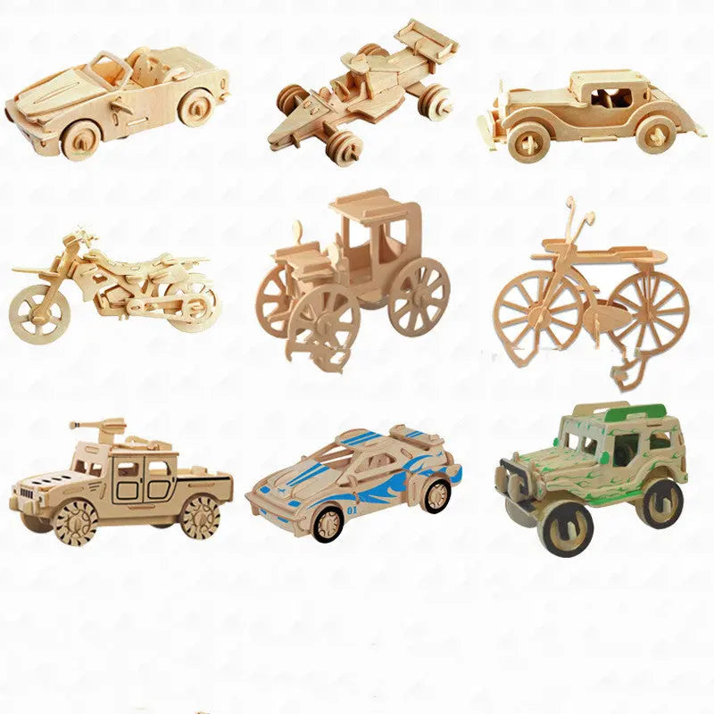 4-Piece 3D Wooden Vehicle Puzzle Anakha H. Nyx