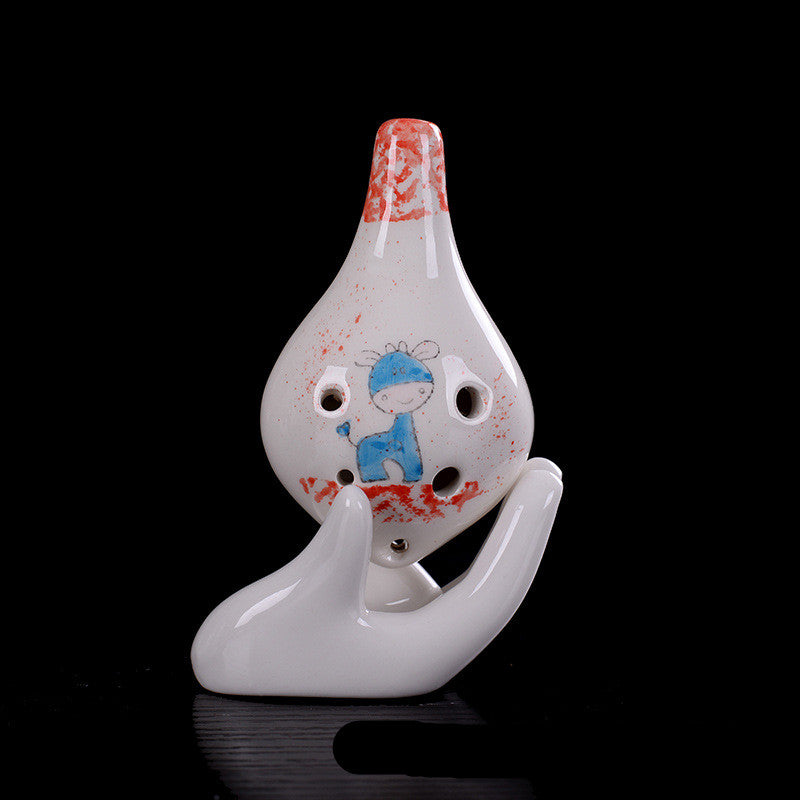Playful Melodies: The Enchanting Ceramic Pig 6-Hole Ocarina