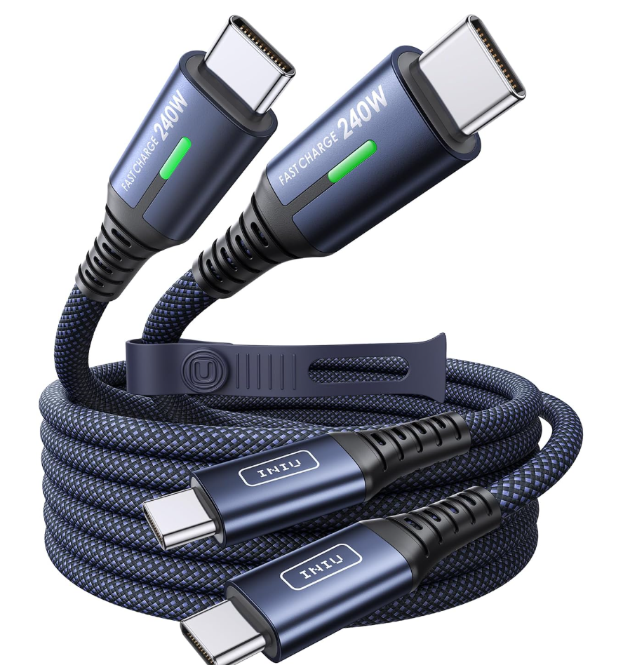 INIU 240W USB-C to USB-C Cable (6.6ft 2-Pack)