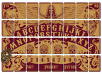 A custom talking board spread made of individual cards displaying alphabet letters, numbers, and skull motifs.