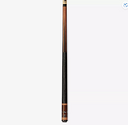 Full-length view of Lucasi Hybrid LHC93 billiards pool cue stick with a black textured grip handle.