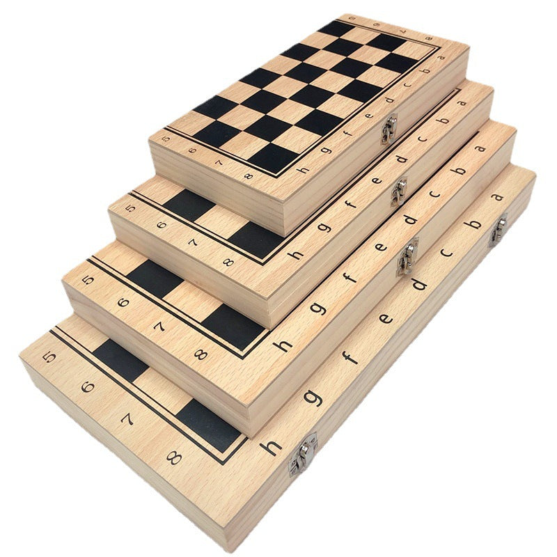 3-in-1 Premium Wooden Chess, Checkers, & Backgammon Set