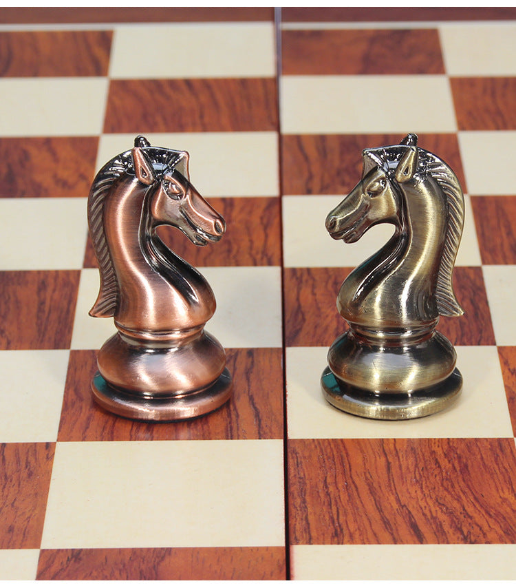 Premium Metal Bronze & Copper Competition Chess Set