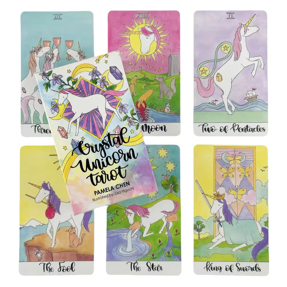 Crystal Unicorn Tarot - Each card incorporates crystal energies—like amethyst, rose quartz, and citrine Anakha H. Nyx