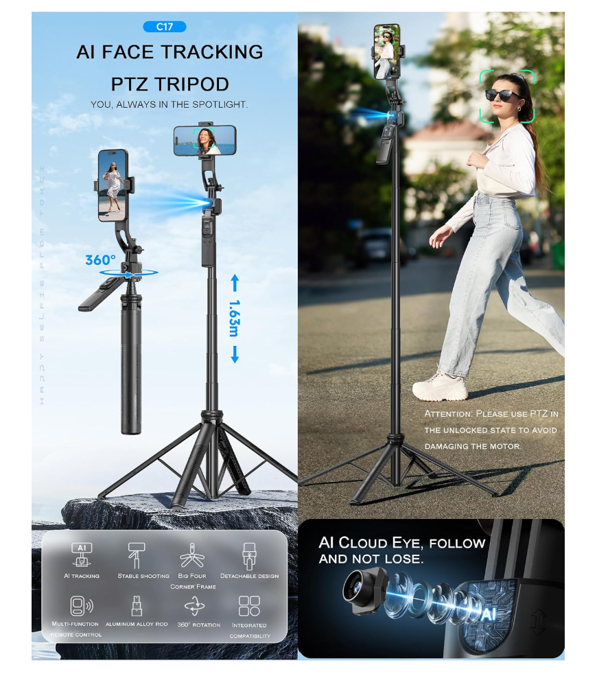 Sallnoy AI Intelligent Tracking Gimbal Quadpod
