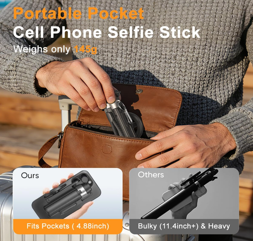 XO 5-in-1 Upgraded Magnetic Selfie Stick Tripod